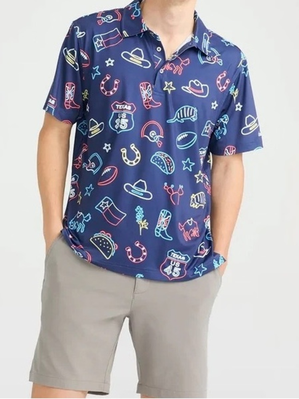 chubbies Navy Texas Icon Polo Shirt‎